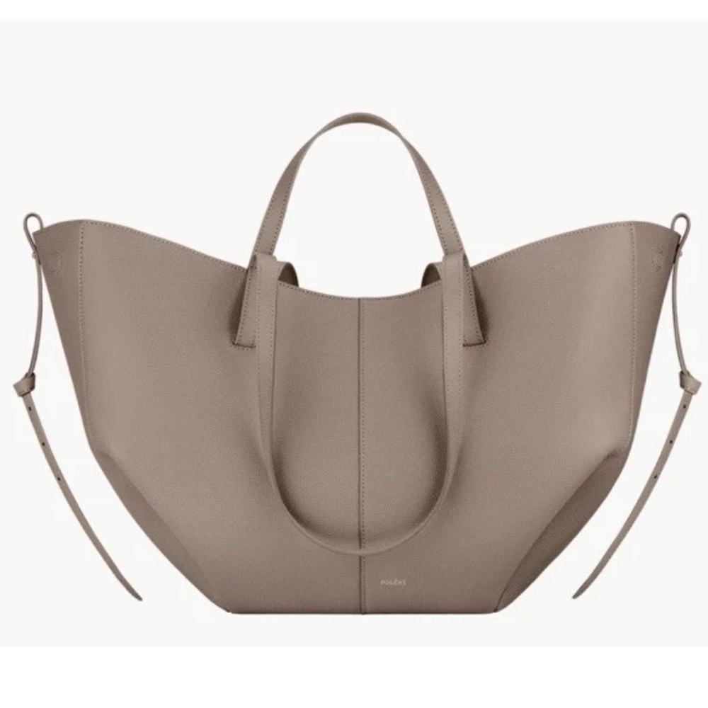 Polene Cyme Taupe Leather Tote Bag
